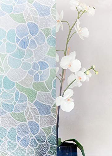 d-c-fix 346-0213 Self-Adhesive Privacy Glass Window Film, 17" x 78" Roll, Stained Glass Blue Green - Image 4