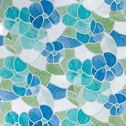 d-c-fix 346-0213 Self-Adhesive Privacy Glass Window Film, 17" x 78" Roll, Stained Glass Blue Green - Image 1