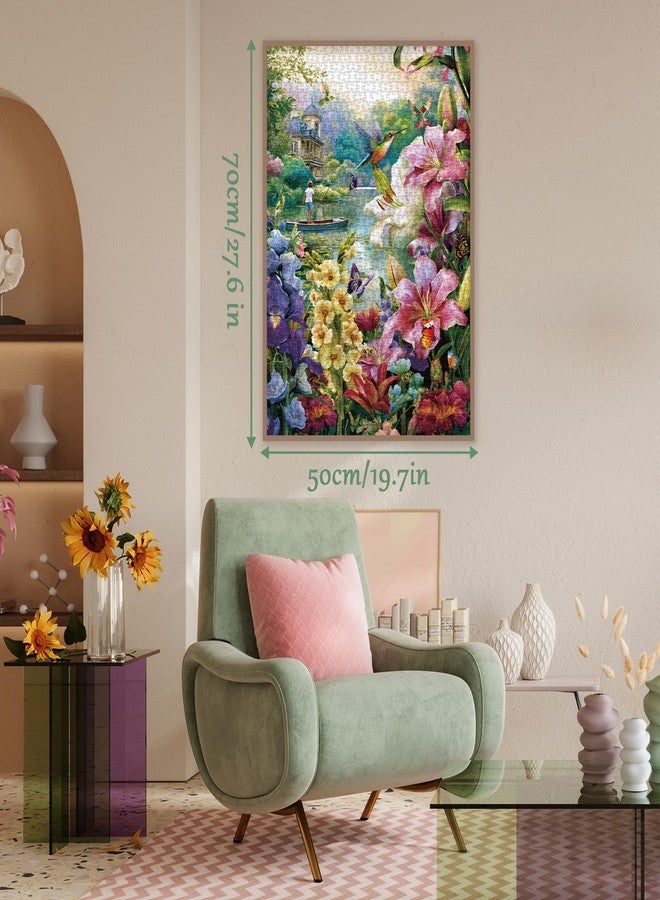 BBOLDIN Flower Landscape Puzzle for Adults 1000 Pieces, Colorful Floral Jigsaw Puzzle, Beautiful Butterfly Nature Puzzle - Image 5