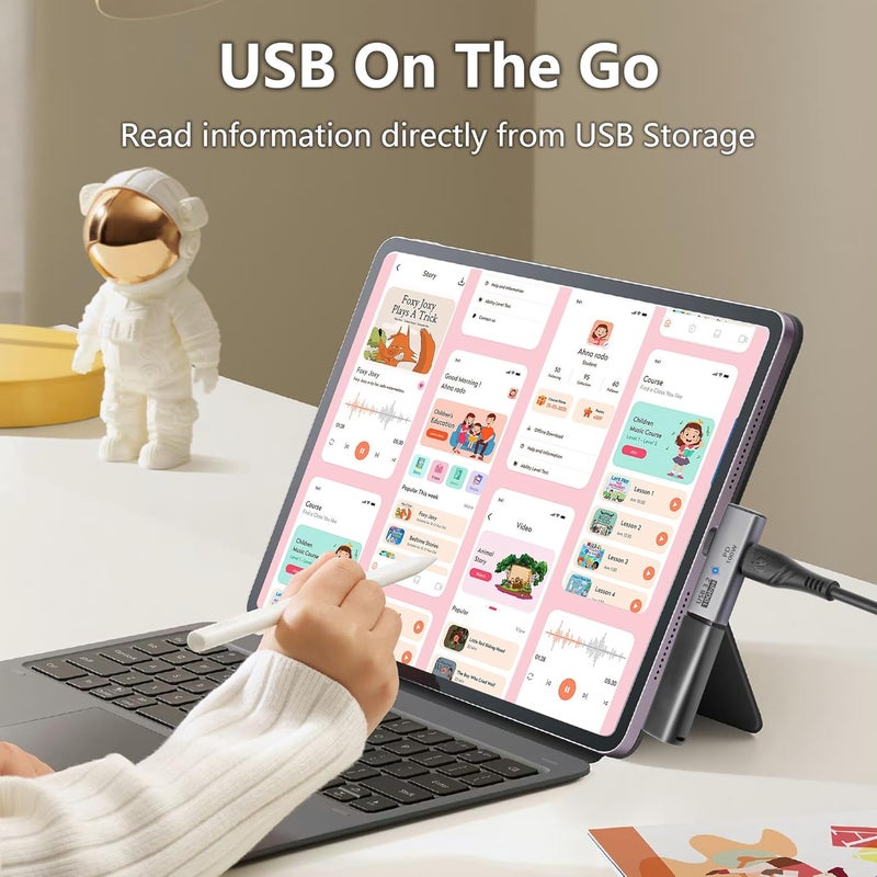 SinLoon USB C to USB 32 10Gbps Type C to USB A Female OTG Adapter and 100W PD Power Supply Adapter for Laptop Tablet Phone  Grey - Image 2