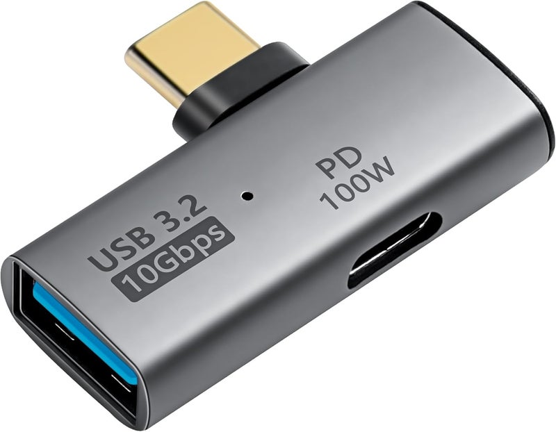 SinLoon USB C to USB 32 10Gbps Type C to USB A Female OTG Adapter and 100W PD Power Supply Adapter for Laptop Tablet Phone  Grey - Image 1