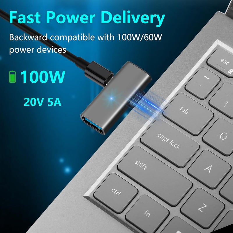 SinLoon USB C to USB 32 10Gbps Type C to USB A Female OTG Adapter and 100W PD Power Supply Adapter for Laptop Tablet Phone  Grey - Image 5