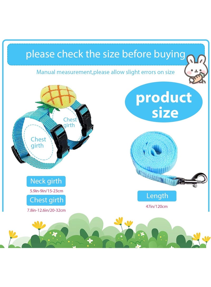 4 Sets Adjustable Bunny Rabbit Harness and Leash Set Small Pet Cute Vest Harness Leash Ferret Harness Guinea Pig Harness Ferret Leash with Decorations for Bunny Kitten Puppy, Small Pets - Image 4
