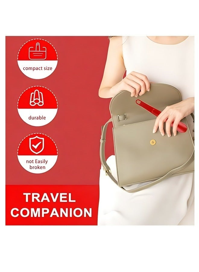 قطعتان من أدوات مساعدة الأحذية ذات المقابض الطويلة جدًا (25 سم) مع فتحات للتعليق، سهلة الارتداء للرجال والنساء وكبار السن والحوامل، للاستخدام اليومي في المنزل والسفر، باللونين الأسود والأحمر. - Image 3