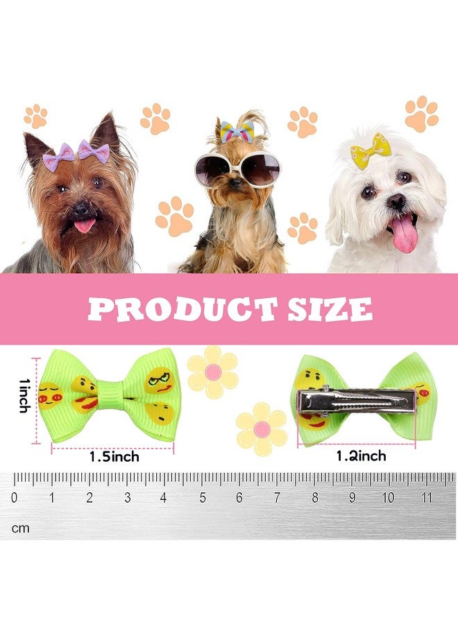 YAKA 60Pcs (30 Paris) Cute Puppy Dog Small Bowknot Hair Bows With Metal Clips Handmade Hair Accessories Bow Pet Grooming Products (60 Pcs,Cute Patterns) - Image 2