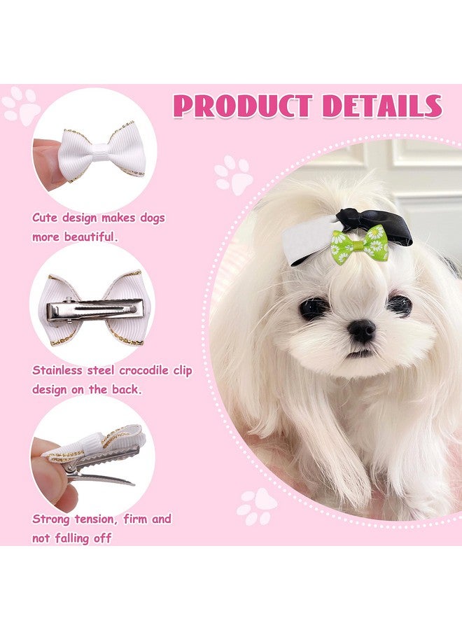 YAKA 60Pcs (30 Paris) Cute Puppy Dog Small Bowknot Hair Bows With Metal Clips Handmade Hair Accessories Bow Pet Grooming Products (60 Pcs,Cute Patterns) - Image 4