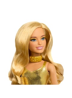 Barbie Barbie 65th Anniversary Fashionistas #222 Blonde Wavy Hair Fashion Doll with Golden Jumpsuit  - Image 2