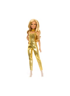 Barbie Barbie 65th Anniversary Fashionistas #222 Blonde Wavy Hair Fashion Doll with Golden Jumpsuit  - Image 1