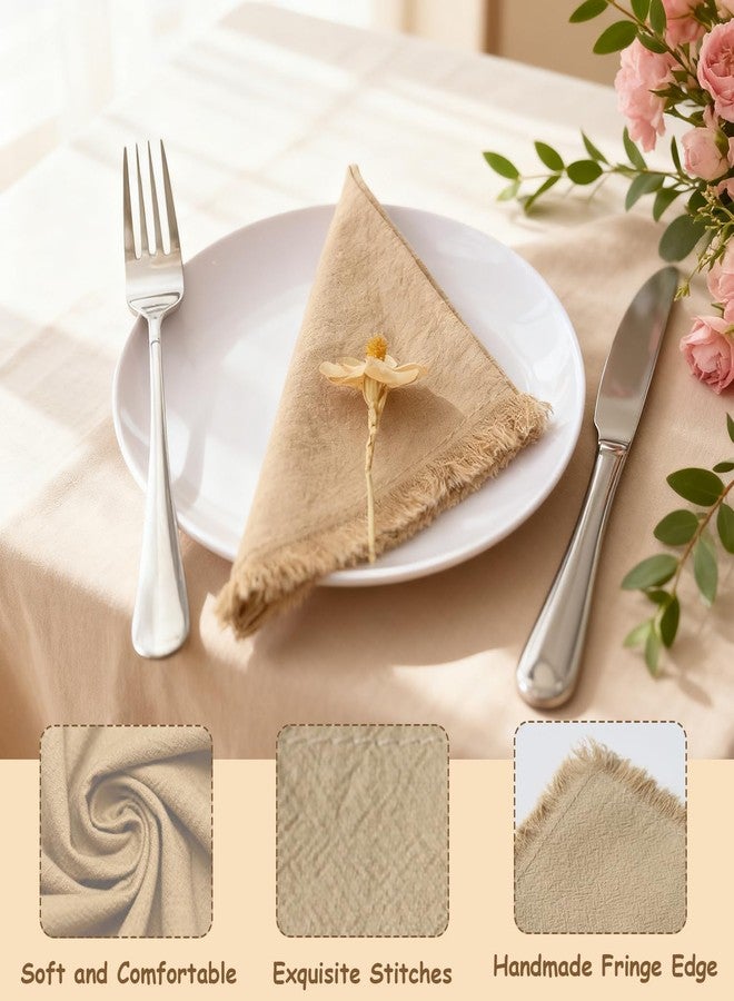 Urby Eco Hanky 10x10in Reusable Cotton Napkins (Rustic Fringe). Small Cloth Napkins. Ideal Use As Kids Napkins for Lunch.Dinners.Occasions Like Weddings,Birthday,Cocktail Parties. (DGN,12pk). - Image 4