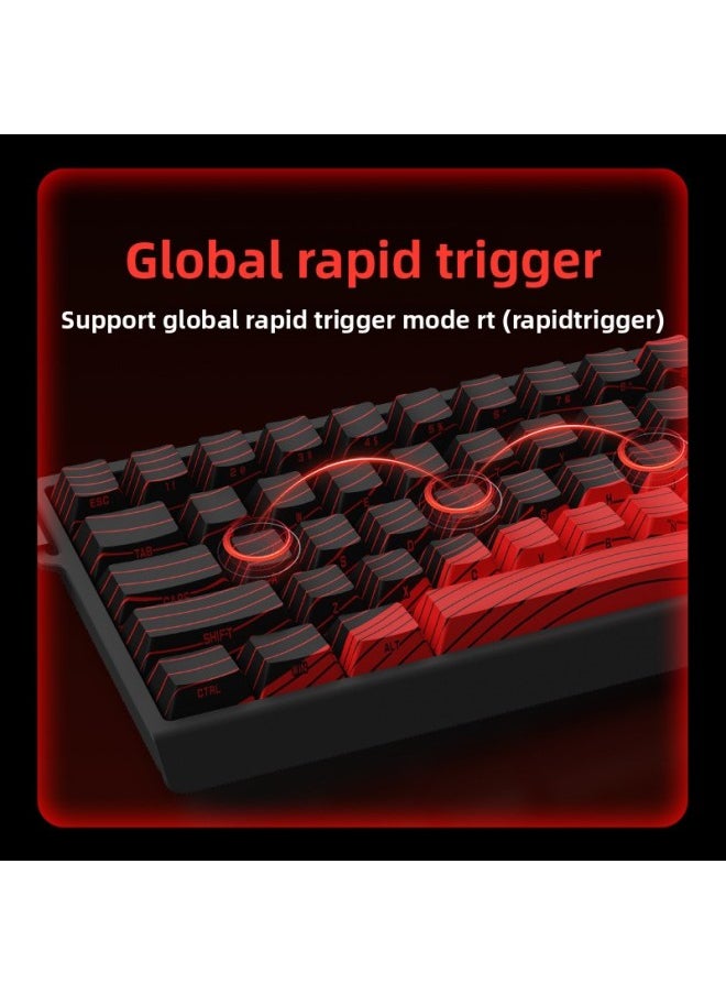 Generic US-Canadian Lion MAD60/68 HE Electric Magnetic Axis Keyboard Special Mechanical Keyboard For Mad68pro Games 61/68 Key-Color:Mad68 He Black Flagship Edition Magnetic Amber Shaft Pro [ready Stock]  - Image 4