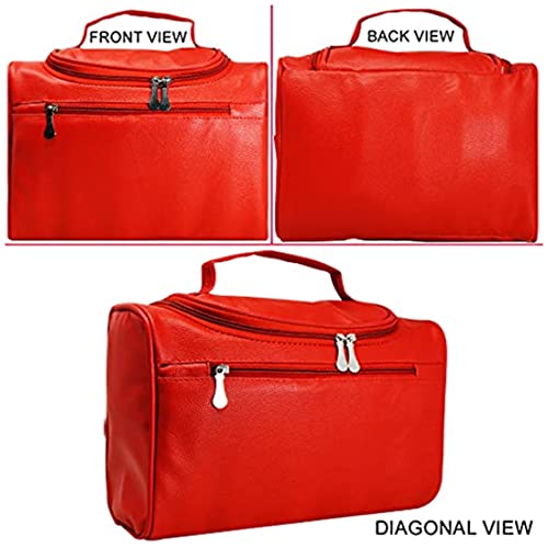 Adbeni Multifunctional Extra Large Cosmetic bag for travel | Waterproof Household Grooming Kit Storage | Makeup Organisers for accessories for men & Women (Red-08) - Image 4