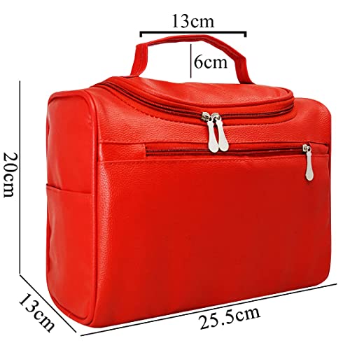Adbeni Multifunctional Extra Large Cosmetic bag for travel | Waterproof Household Grooming Kit Storage | Makeup Organisers for accessories for men & Women (Red-08) - Image 2