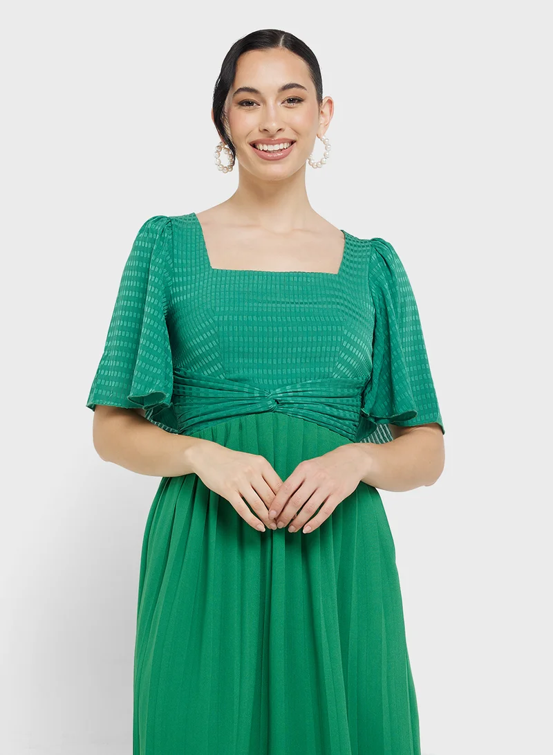 Little Mistress Flutter Sleeve Midi Dress