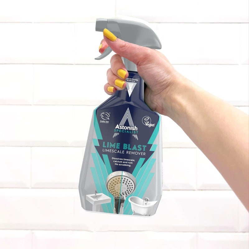 Astonish Specialist Ultimate Limescale Remover Cool Eucalyptus - No Scrub Cleaner Tackles Hard Water, Limescale, Rust & Calcium - Cruelty Free Bathroom & Kitchen Cleaning Solution, 750ml Spray Bottle - Image 3