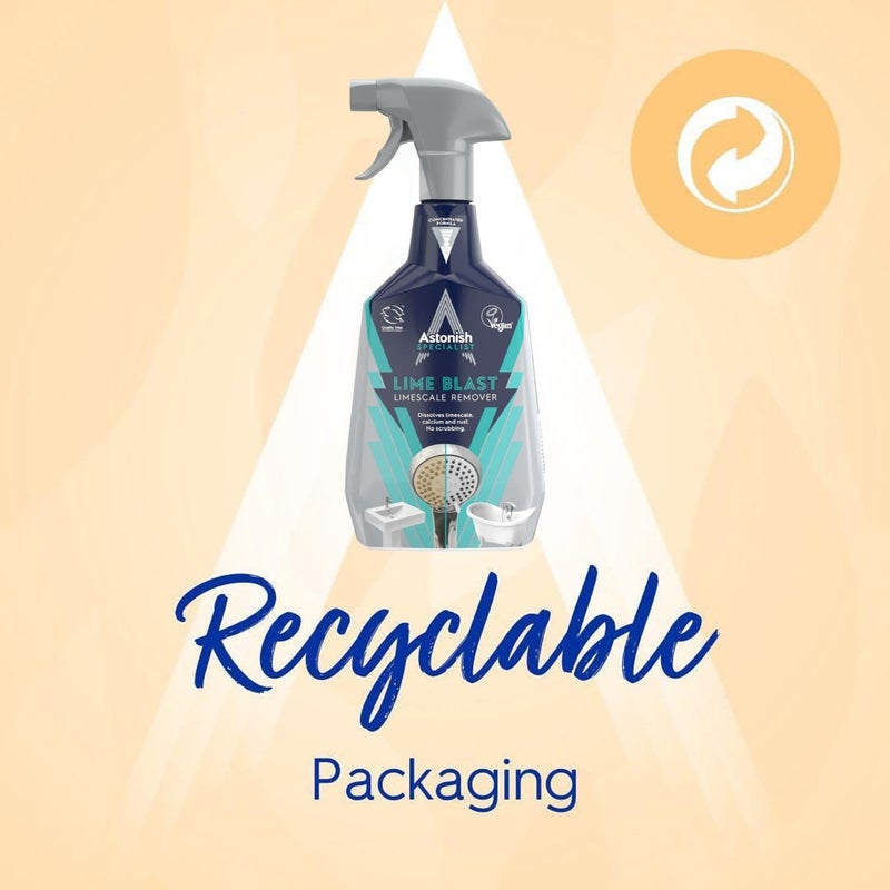 Astonish Specialist Ultimate Limescale Remover Cool Eucalyptus - No Scrub Cleaner Tackles Hard Water, Limescale, Rust & Calcium - Cruelty Free Bathroom & Kitchen Cleaning Solution, 750ml Spray Bottle - Image 4
