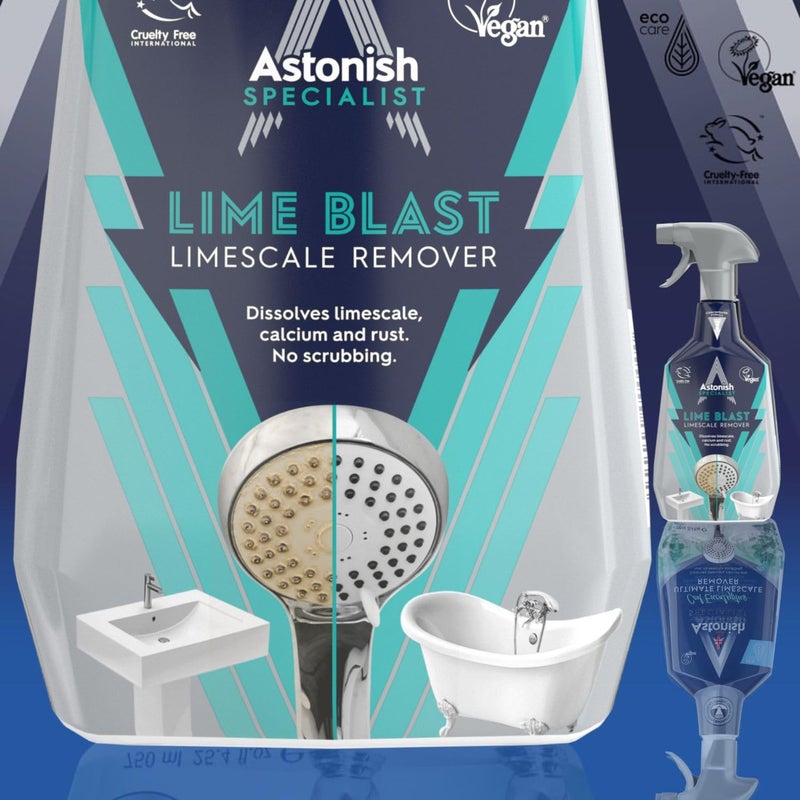 Astonish Specialist Ultimate Limescale Remover Cool Eucalyptus - No Scrub Cleaner Tackles Hard Water, Limescale, Rust & Calcium - Cruelty Free Bathroom & Kitchen Cleaning Solution, 750ml Spray Bottle - Image 5