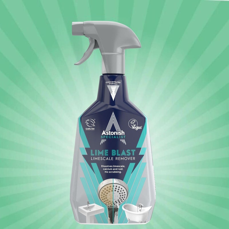 Astonish Specialist Ultimate Limescale Remover Cool Eucalyptus - No Scrub Cleaner Tackles Hard Water, Limescale, Rust & Calcium - Cruelty Free Bathroom & Kitchen Cleaning Solution, 750ml Spray Bottle - Image 2