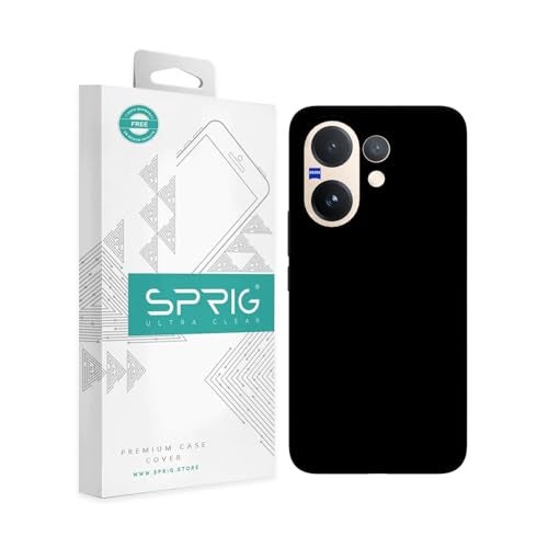 SPRIG Compatible with Vivo V60 Premium SilkTone Back Cover Drop Tested Shock Proof Mobile Case for Men, Women, Boys and Girls with Camera Protection (Black) - Image 1