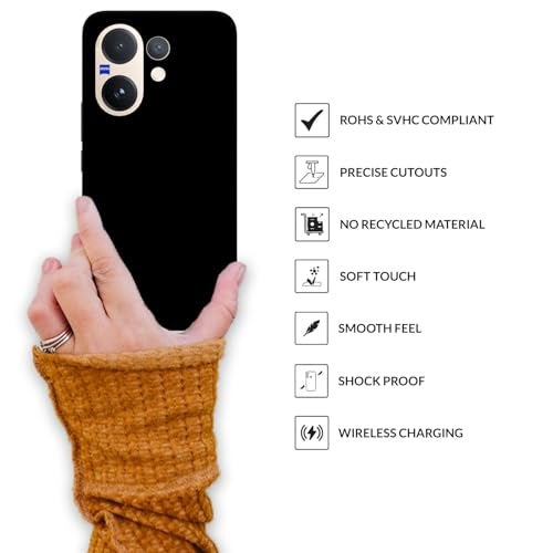 SPRIG Compatible with Vivo V60 Premium SilkTone Back Cover Drop Tested Shock Proof Mobile Case for Men, Women, Boys and Girls with Camera Protection (Black) - Image 4