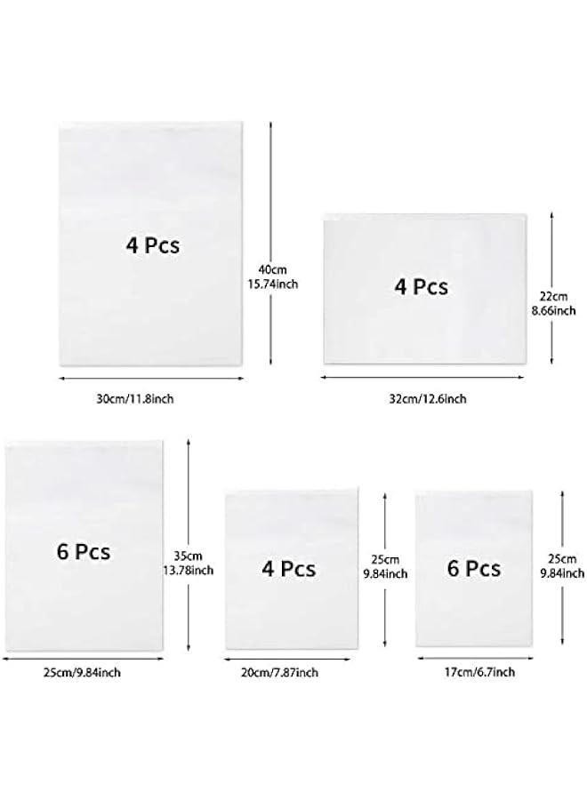 هوكور حقيبة متعددة الاستخدامات للملابس والأحذية ومستلزمات التجميل، مقاومة للماء، 5 أحجام مختلفة، بيضاء - Image 3