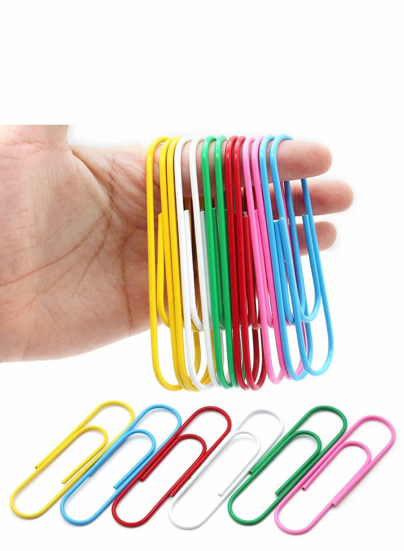 Excefore 30 Pack Paper Clips 4 Inch Large Sheet Holder Mega Paperclips Jumbo Size 10cm Clips Paper Holder for Files Documents Work Organizing Home Office School Supplies(Rustproof and Multicolored) - Image 1