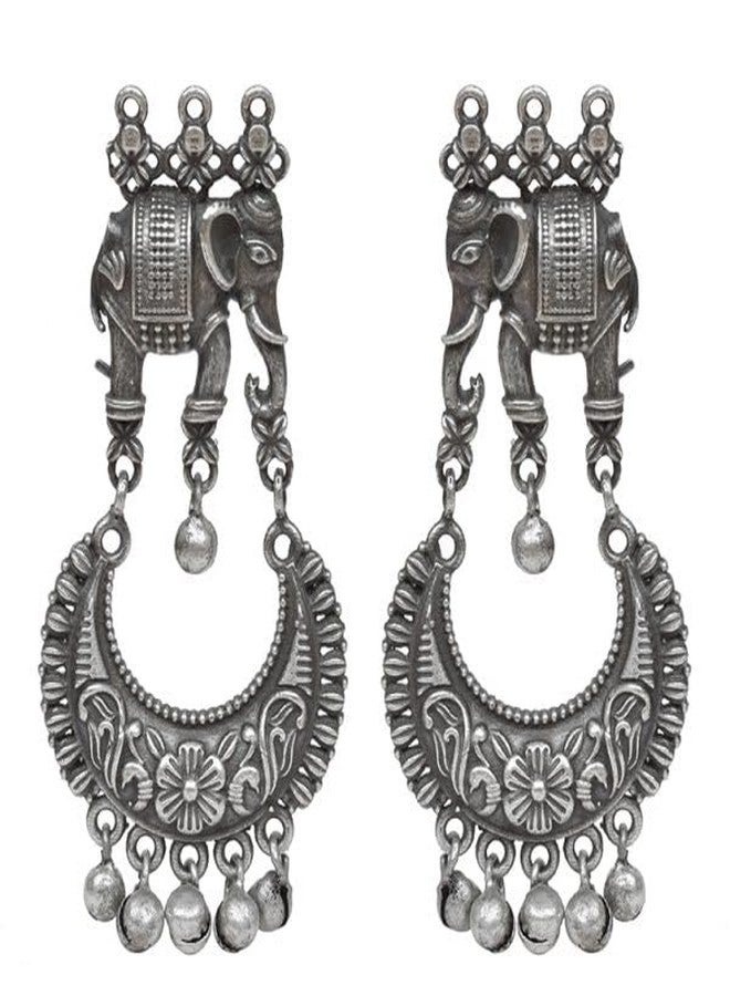 SIJCM Elephant Style Dangle Earrings | Big Earrings Ethnic Style Accessories Wedding Jhumka Earring For Women & Girls - Image 1