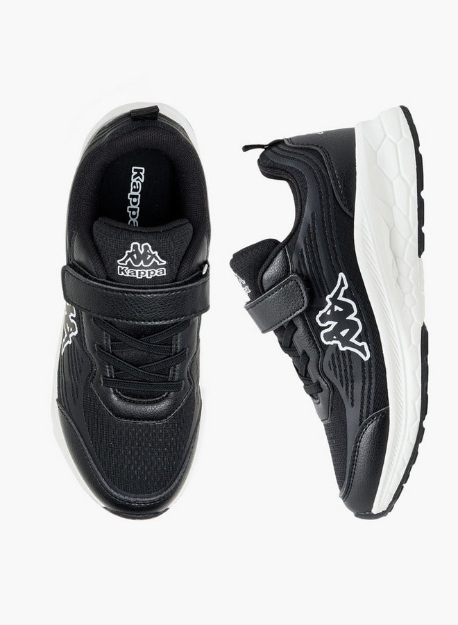 Kappa Boys' Logo Print Sports Shoes with Hook and Loop Closure  - Image 1