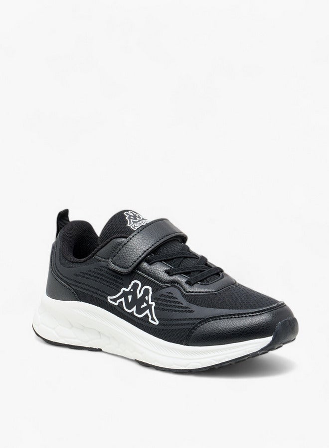 Kappa Boys' Logo Print Sports Shoes with Hook and Loop Closure  - Image 2