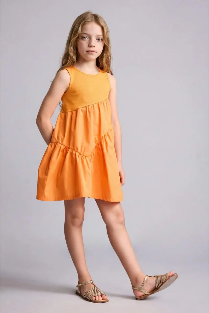 ديفاكتو Girl Regular Fit Sleeveless Woven Dress