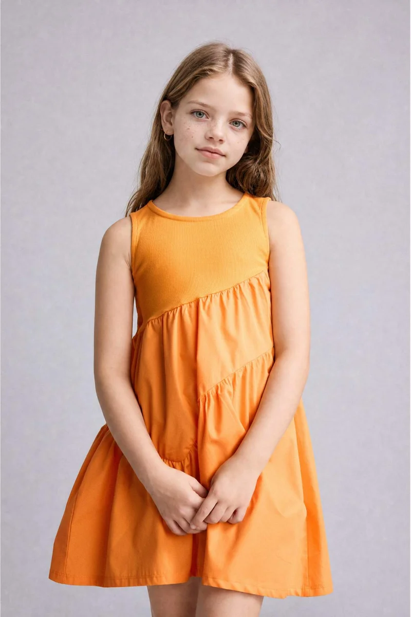 ديفاكتو Girl Regular Fit Sleeveless Woven Dress