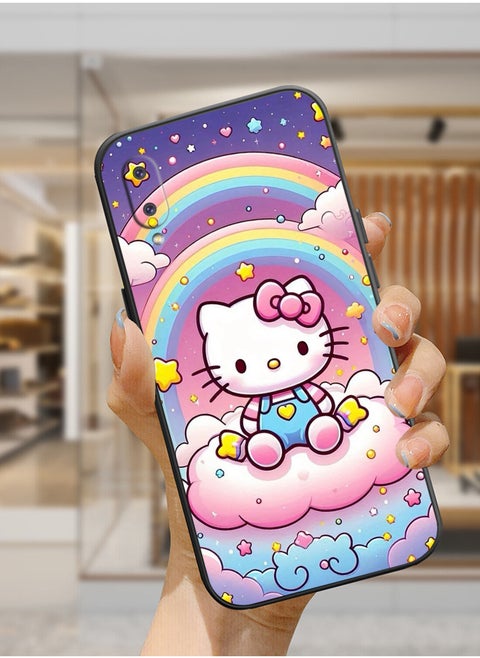 Protective Shockproof Case Cover For Samsung Galaxy A02(EU) Hello Kitty cartoon rainbow cat Drawing
