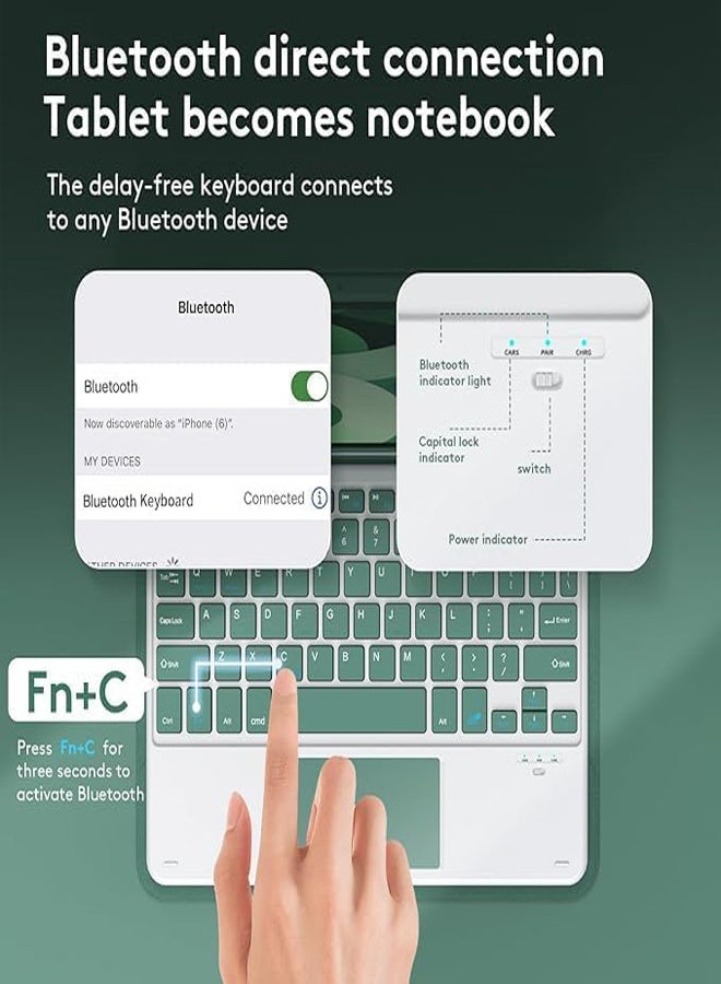 Touched Keyboard Case Compatible with IPad 11th Generation A16 11 Inch 2025 Cover with Wireless Removable Bluetooth Keyboard Mouse and Protective Case with Pen Slot - Image 4