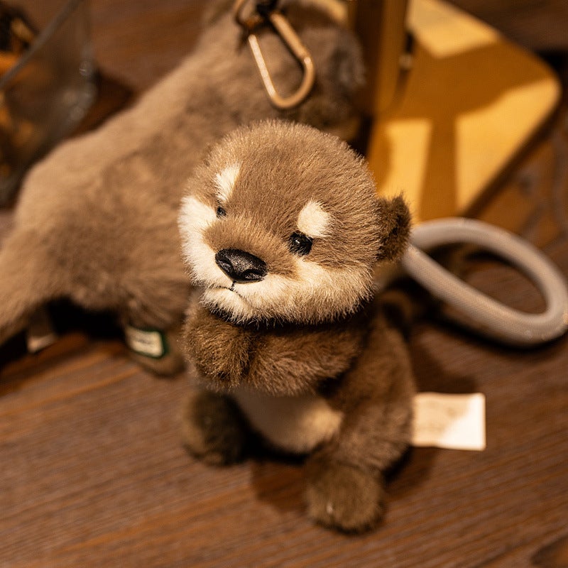 Soft Otter Plush Pendant Bag Charm Weighted Stuffed Animal Toy - Image 3