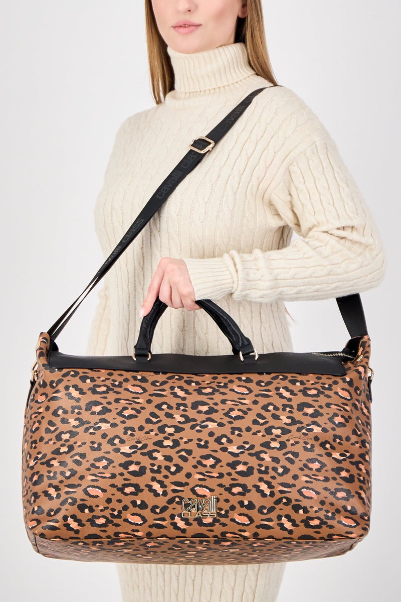 Cavalli Class Women Animal Print Tote Bag, Multicolor - Image 2