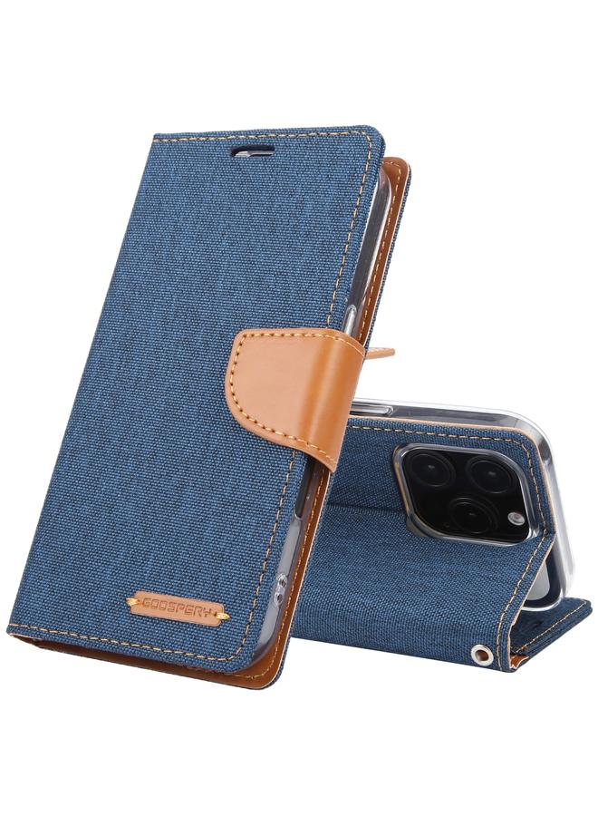 GOOSPERY Case For iPhone 16 Pro CANVAS DIARY Fabric Texture Flip Leather Phone Case  - Image 1