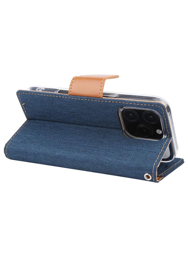 GOOSPERY Case For iPhone 16 Pro CANVAS DIARY Fabric Texture Flip Leather Phone Case  - Image 3