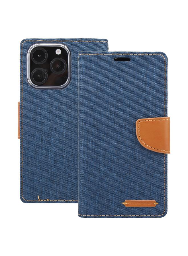 GOOSPERY Case For iPhone 16 Pro CANVAS DIARY Fabric Texture Flip Leather Phone Case  - Image 2