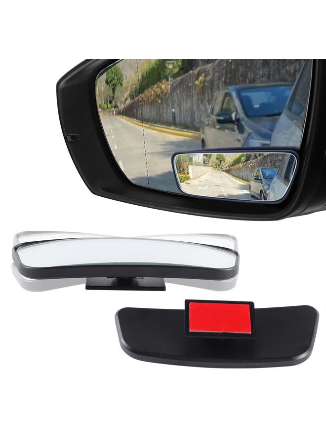 Livtee Framed Rectangular Blind Spot Mirror, HD Glass and ABS Housing Convex Wide Angle Rearview Mirror with Adjustable Stick for Universal Car (2 pcs) - Image 1