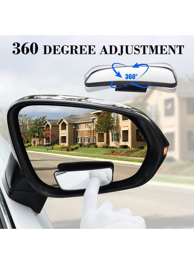 Livtee Framed Rectangular Blind Spot Mirror, HD Glass and ABS Housing Convex Wide Angle Rearview Mirror with Adjustable Stick for Universal Car (2 pcs) - Image 5
