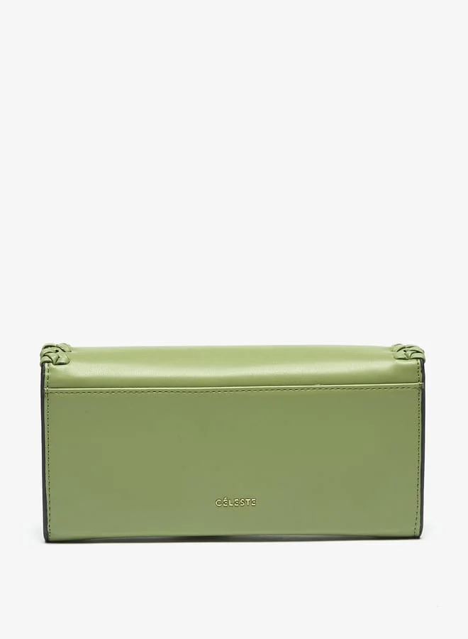Celeste Women Weave Long Flap Wallet