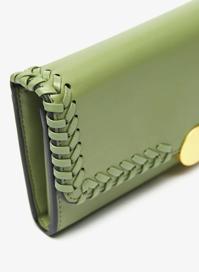 Celeste Women Weave Long Flap Wallet