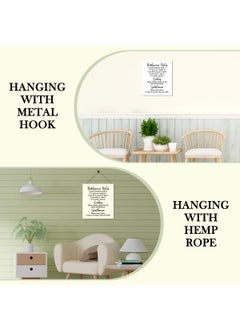AWDSTN Bathroom Rules Sign Wooden Picture Frame Home Wall Decor Housewarming Gifts for Friends Family Coworker Funny Wall Art Hanging Wall Plaque Home Sign for Farmhouse Bathroom Toilet Restroom 27  - Image 3