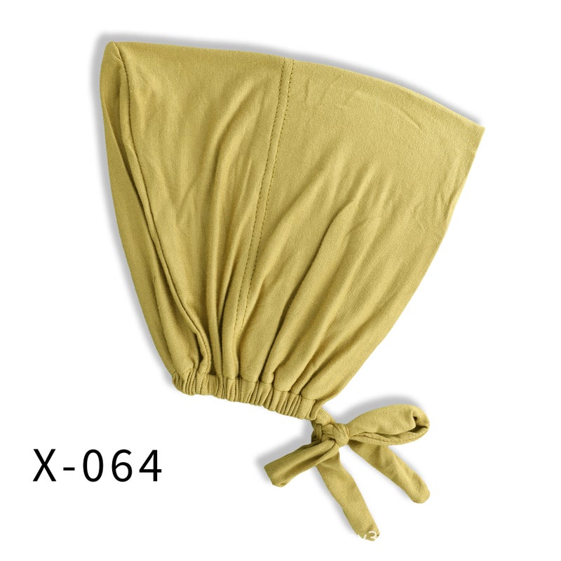 High-Quality Elastic Mercerized Cotton Lace-Up Base Cap, Solid Color, Adjustable, Breathable Turban Cap, Headwrap Cap - Image 1