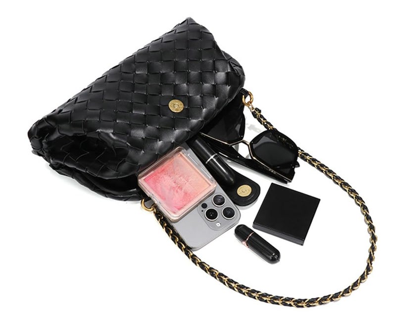 Molodo Woven Bags for Women Shoulder Bag PU Leather Handwoven Crossbody Bag Satchel Woven Purses - Image 3