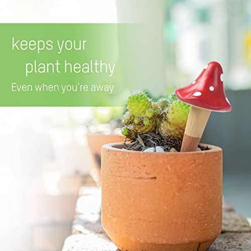 HOMYHEE Self Watering Spikes Mushroom Shaped Plant Watering Globes Irrigation Terracotta Watering Device Garden Waterer for Indoor Outdoor Plant 4 Packs - Image 4
