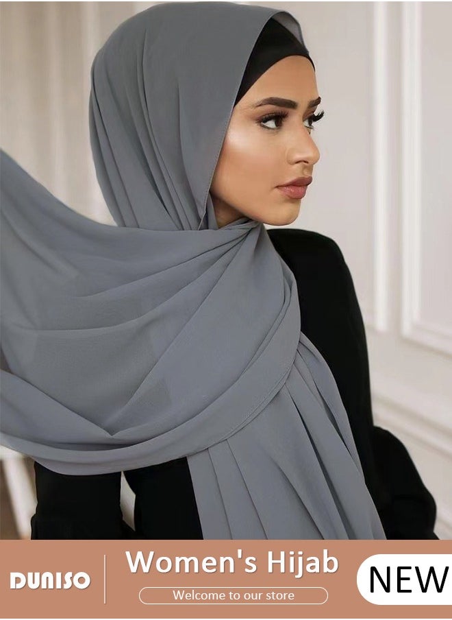 DUNISO Women's Hijab, Premium Breathable Chiffon Hijab, Stylish and Comfortable Hijab Scarfs,  Very Comfy & Good for Everyday Use, Versatile and Artistic Scarf for Women  - Image 1