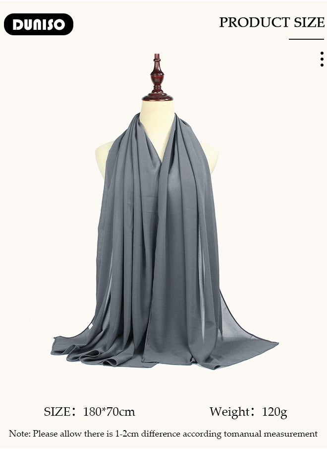 DUNISO Women's Hijab, Premium Breathable Chiffon Hijab, Stylish and Comfortable Hijab Scarfs,  Very Comfy & Good for Everyday Use, Versatile and Artistic Scarf for Women  - Image 4