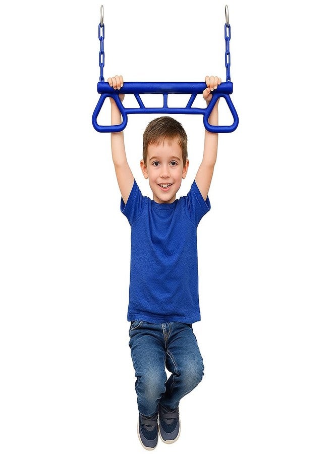 REZNOR Trapeze Swing Bar Playset with Plastic Gym Trapeze Bar for Kids/Adults, | Weight Capacity 120 kg (Blue) - Image 1