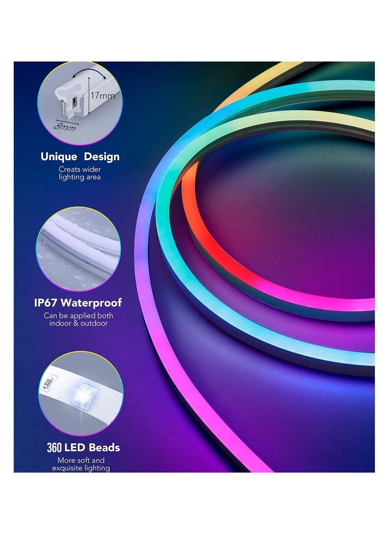 UanTii - 5M UanTii Smart Neon Light Strip Tuya WIFI DIY LED Strip RGBIC Dream Color Waterproof Music Sync Cuttable Bendable Light Strip - Image 1