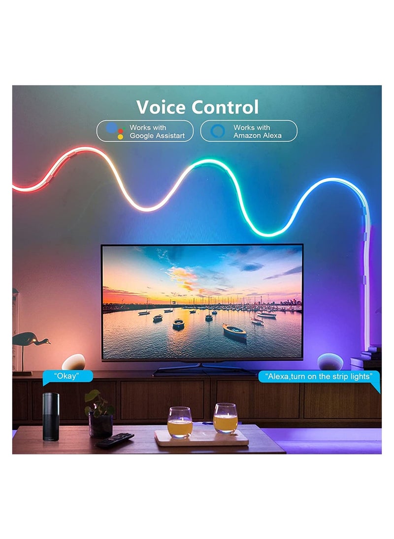 UanTii 5M UanTii Smart Neon Light Strip Tuya WIFI DIY LED Strip RGBIC Dream Color Waterproof Music Sync Cuttable Bendable Light Strip  - Image 4